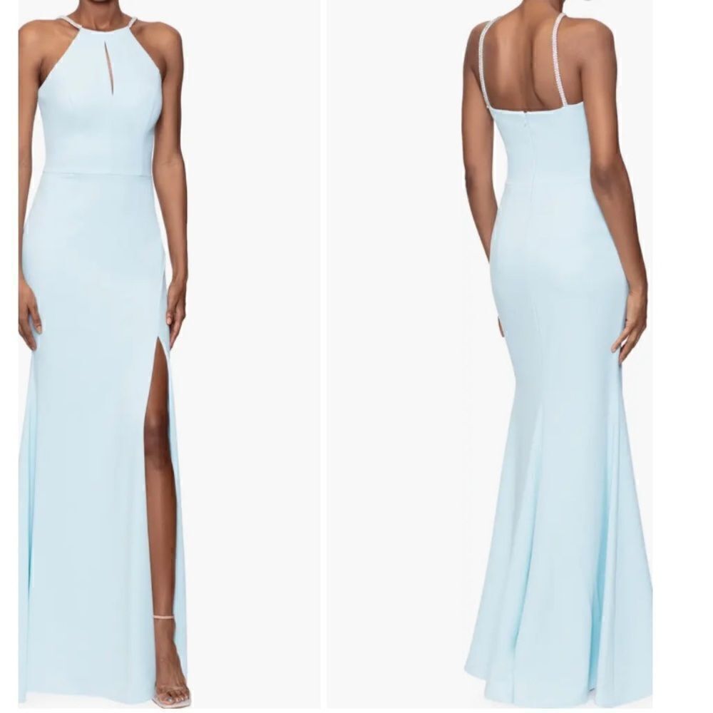 Xscape Evening Kyhle Rhinestone Trim Mermaid Gown 4 NEW $278